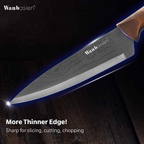 image for Wanbasion 4 Piece Brown Professional Knife Sets for Kitchen, Kitchen K
