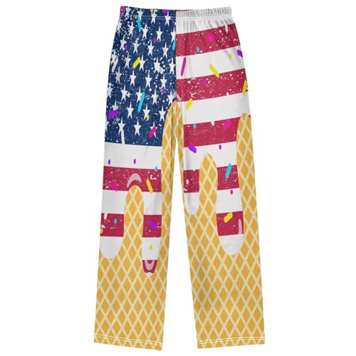 Boy's Pants Cute Pattern Jogger Pants Elastic Waist Long Bottoms Trousers with Pockets 6-14 Years 7