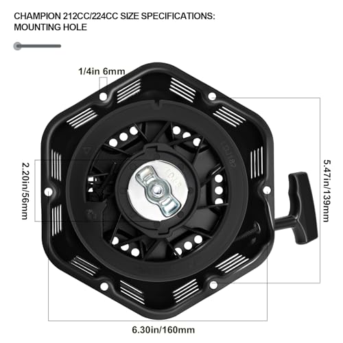 Image of SOFO Original Pull Start Assembly for Champion 196cc 208cc 212cc 224cc 3000 3500 4000 4500 Watt 5.5hp 6.5hp Engine CPE Generator Water Pump Pressure Washer Recoil Starter Pull Cord Replacement