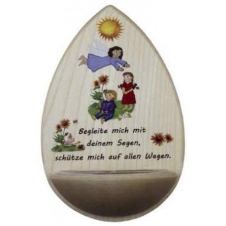 Weihwasserkessel Begleite Mich auf… - Holz, 14 cm