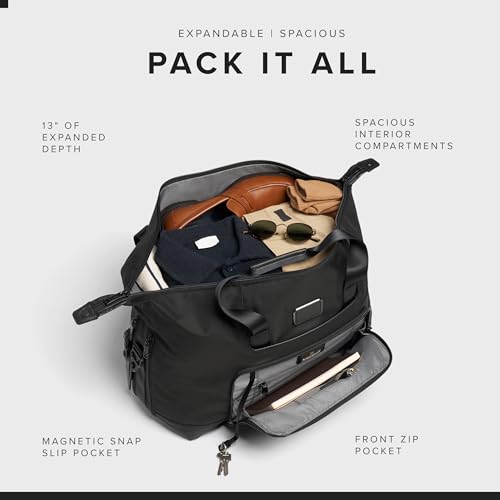 Image of Tumi Alpha 3 Double Expansion Travel Satchel, Official Product, 1.1 gal (31 L) 0 cm 6.2 lbs (2.9 kg), Black, One Size