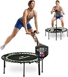 Lifepro Indoor Rebounder Trampoline for Adults with Handle Bar & Jump Counter – Foldable 40” Portable Silent Bungee System for Low-Impact Cardio & Exercise Trampoline Indoor/Outdoor Workouts