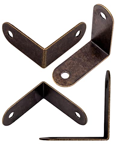 Fuxxer 10 x angle connectors, fittings, angled corners, brackets, protection, connection, antique vintage brass design - Image 3