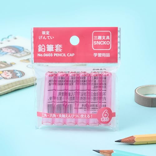 18 piezas tapas plásticas transparentes para lápices miniatura 7