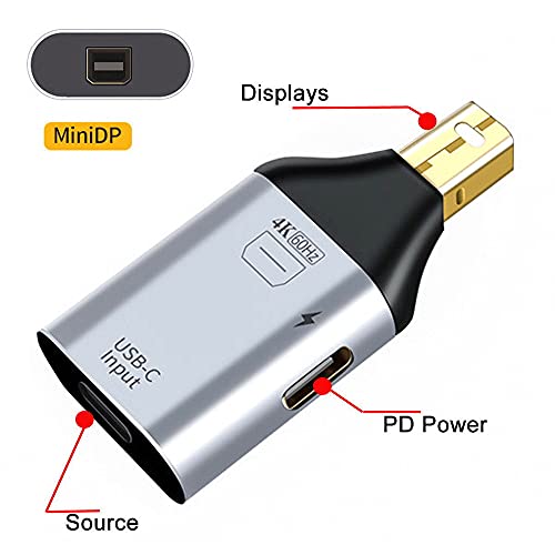 Adaptador USB-C femenino a Mini Displayport para laptop miniatura 5