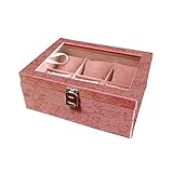 [TAPA DE CRISTAL] - La tapa de cristal real protege sus relojes al máximo y le ofrece una vista abierta de los relojes mostrados. Tamaño de la caja: 13.8 "L x 9.45" W x 3.7 "H.