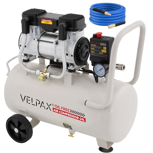 24L Air Compressor, 1100W/1.5HP Portable Air Compressor, Oil Free 190L/Min@7Bar | Low Noise with 60dB | Compact & Portable for Tyre Inflation, Paint Spraying, Nail Guns & Air Tools