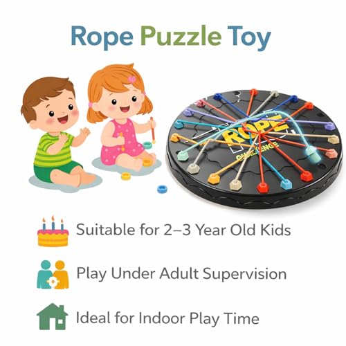 Image of SIGNAMIO Rubber Band Rope Puzzle Challenge Game, Strategic Board Games and Logic Fun, Games for Adults at Home and Families, Creative Board Games for 10+ Years Skill Building