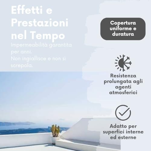 Guaina Liquida Pedonabile Impermeabilizzante E Anticrepe, Facile Da Applicare, Elastica E Resistente, Ideale Per Superfici Esterne (Trasparente, 13 Kg) - 4
