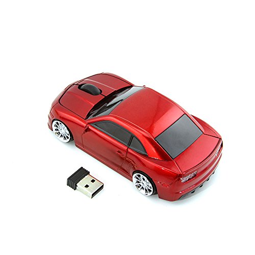 Sport Car Shape 2.4Ghz Wireless Mouse Optical Gaming Mouse Cool Mice With Usb Receiver For Pc Laptop Computer, 3 Button 1600Dpi (Red) #TOP1