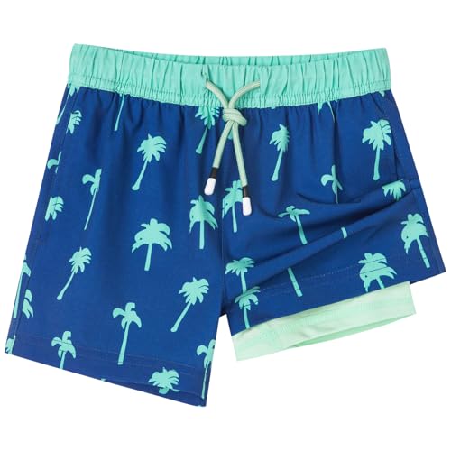 Image of SURF CUZ Boys Swim Trunks with Boxer Brief Liner Toddler Boy Stretch Swimsuit Shorts Quick Dry Swimming Trunks Bathing Suit