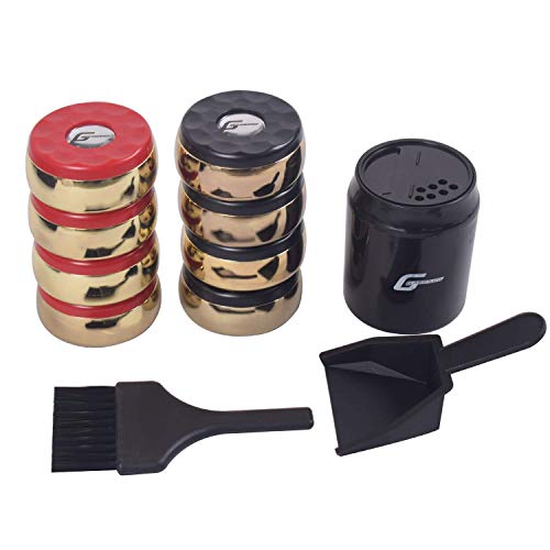 GAMESUN Shuffleboard Pucks Set of 8, Red, Black, 2 5/16\" Pucks, Carrying Case, Ideal for 9ft-22ft Tables - Thumbnail 5