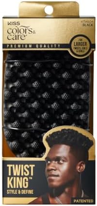 KISS Colors & Care Twist King - Premium Twist Tool, Long-Lasting Durable, 2X Longevity, Defines Twists, Professional Quality, Quick & Easy Styling, Washable, Black, 0.53 pounds (KTWS04)