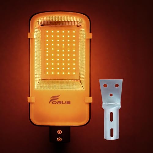 Image of Forus 40W LED Street Light with Clamp, IP66 Waterproof Outdoor LED Street Light, High Lumen 4800lm Amber, Aluminium Body for Road, Parking Lot, Garden & Industrial Outdoor Lighting (1 Pc)