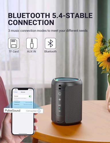 UOHHBOE Portable Bluetooth Speaker with 20W Loud Stereo Sound, BT5.4 Mini Super-Portable Speaker with 3 Modes RGB Lights, 24H Playtime, TWS Pairing, Outdoor Speaker for Party/Beach/Travel/Gifts - Image 4