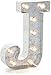 Darice Silver Metal Marquee Letter - J - 9.87" Tall, Galvanized Silver Finish