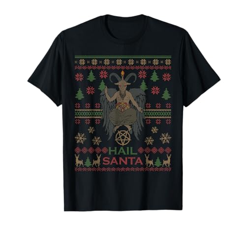 Hail Santa Heavy Pagan Solstice Demon Gothic Christmas T-Shirt