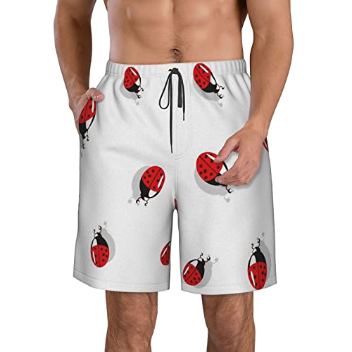 Maillot de bain homme été plage léger short de bain imprimé coccinelle