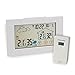 Fackelmann 16403 Wetterstation für Innen- und Außenbereich, digital, Temperatur in Grad Celsius und Fahrenheit, weiß, ABS-Kunststoff, 15 x 9 x 4 cm