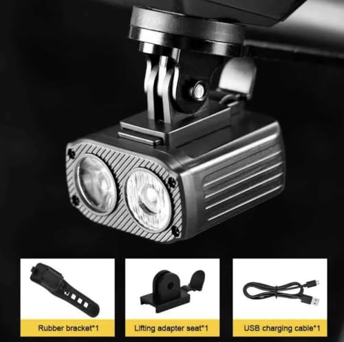 Image of Dark Horse Bicycle 5 Modes 550LM with 2*T6 LED Beads Front Light, Type-C Fast Charging with 1200mAh Battery, Durable Binding Base Bracket for Fast Installation /Removal, Compact & Lightweight