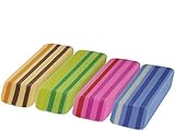Emraw Assorted Color Fashion Stripes Pencil Eraser Rubber – Colors Included: Pink, Blue, Brown &...