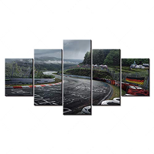 Toile Art Mural 5 Parties de Rallye Tableau Décoration 100x50cm Encadrée pour Salon