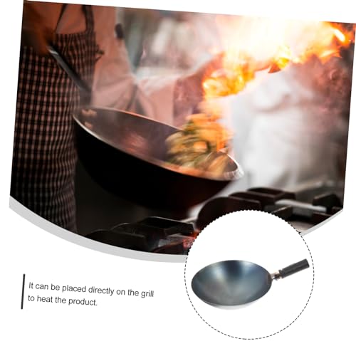 Wok de hierro con mango ergonómico negro miniatura 4