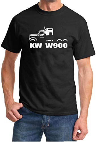 Kenworth W900 Semi Truck Classic Outline Design Tshirt