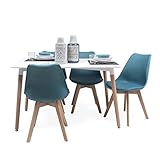 silla tower turquesa ✔️ PACK 4 SILLAS DAY: Las sillas DAY, en color TURQUESA, son elegantes, cómodas y ergonómicas. Combinan unas originales patas de madera de haya, con un asiento de polipropileno con cojín tapizado en polipiel