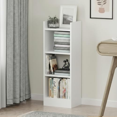 Image of Amazon Brand - Solimo Vault Bookshelf 3- Layer Bookcase, Vintage Corner Bookshelf, Bookcase, 3 Tier Corner Shelf Storage Rack for Living Room Home Office,White, (80x33x20 cm) - DIY