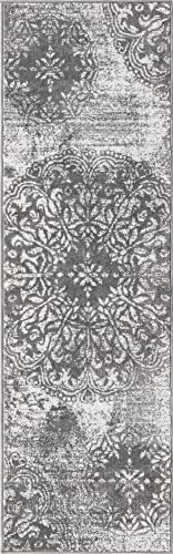 Unique Loom Sofia Collection Area Rug - Grand (2' X 6' 7" Runner, Gray/ Ivory) #TOP7