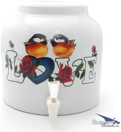 Bluewave Love Birds Design Beverage Dispenser Crock