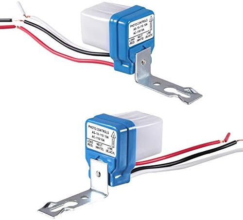 2 Pack - AC 110V 10A Automatic Auto On Off Photocell Street Light Switch 50-60Hz 10A Photo Control Photoswitch Sensor