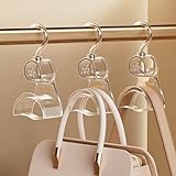 3 Pieces Clear Purse Hanger Closet, Luxury Crystal Bag Hangers Hooks with 360-Degree Rotation, Durable Handbag Backpack Purse Organizer for Closet