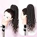 WIGER Clip In Dreadlock Ponytail Extensions Faux Locs Twisted Hairpiece for Black Women Ombre Brown Medium Length Coily Curly Ponytails Goddess Locs Wrap Around Synthetic Fake Pony Hair