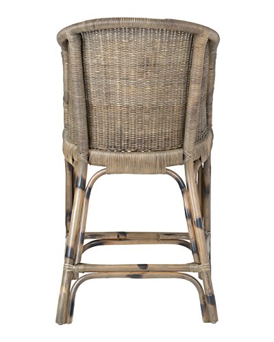 East At Main Vold Brown Square Rattan Counter Stool (21X20.5X38) #TOP3