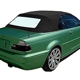 HECASA Convertible Soft Top Compatible with 2000-2006 BMW 3 Series E46 w/Clear Heated Glass Window Black Sailcloth Vinyl