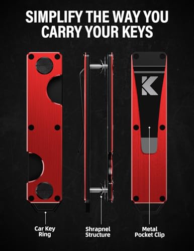 Image of Key Organizer Key Holder Compact Key Case Minimalist Metal Key Chain Key Holder for Keychain Secures 8-10 Keys EDC