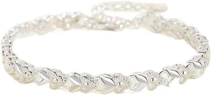 925 Sterling Silver Infinity Love Heart Link Bracelet, Compatible with Pandora Charms, Rabbit Bangle, Gift for Wife