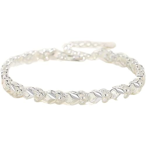 925 Sterling Silver Infinity Love Heart Link Bracelet, Compatible with Pandora Charms, Rabbit Bangle, Gift for Wife