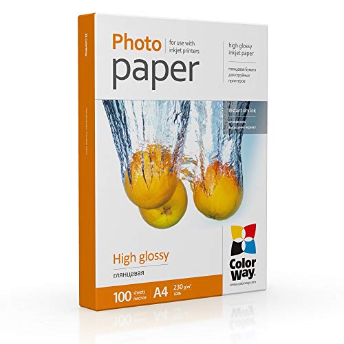 Papier photo brillant A4 ColorWay résistant pour impressions jet d'encre