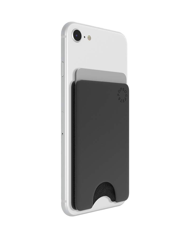 PopSockets Phone Wallet, Phone Card Holder, Wireless Charging Compatible, Wallet Compatible with MagSafe - Black