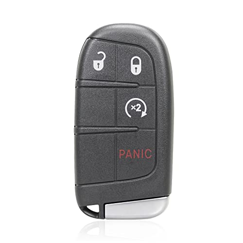 MACHSWON Replacement Keyless Entry Remote Car Key Fob for Jeep Grand Cherokee 2014-2022 for Dodge Durango 2014-2022 4 Buttons with Door Key Black M3N40821302 433MHz 46 Chip