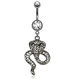  Paula & Fritz® Bauchnabelpiercing aus Edelstahl Chirurgenstahl 316L mit Anhäng...