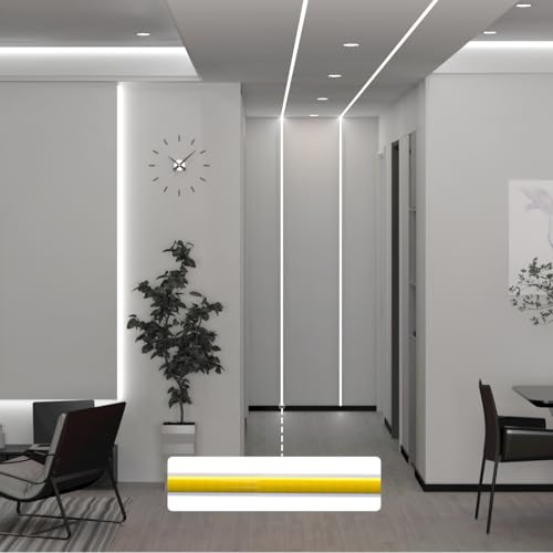 Image of BTF-LIGHTING FCOB Thin 5mm Width COB LED Strip, UL Listed Cool White 6000K Narrow Uniform Light, 16.4FT DC24V CRI 90+ Flexible LED Tape Light for Home Indoor DIY Lighting(No Adapter or Controller)