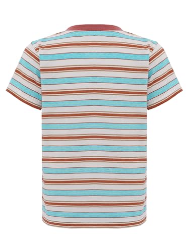 Aislor Kids Girls Boys Summer Striped Short Sleeve T-Shirts Color Block Crewneck Pullover Tops Casual Tee Blouse4