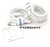[Apple MFI Certified] [2-Pack] FORDIGI® Lightning Cable 10ft (10 Feet) Extra Long 8 Pin to USB Sync/Charging Charger Cable Cord for Apple iPhone 5 / 5s / 5c / 6 / 6 Plus, iPod 7, iPad Mini / Mini 2 / Mini 3, iPad 4 / iPad Air / iPad Air 2 (White)