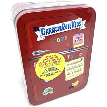 Garbage Pail Kids 2021 Food Fight Value Blaster Tin 10 Packs + 3 Celebrity Chef Cards 83 Total Sticker Cards 1 Random Color Tin Red, Green, or Orange GPK Box