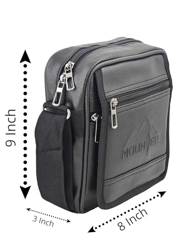 Image of Stylish PU-Leather Sling Cross Body Travel Office Messenger One Side Shoulder Bag for Men, Women & Boy