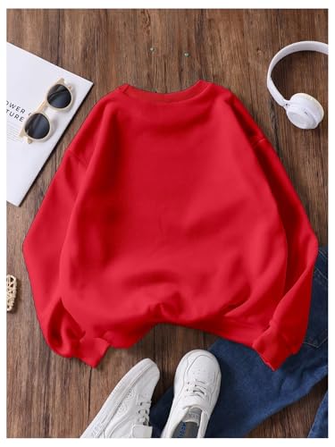SHENHE Girl's Cute Graphic Crewneck Sweatshirt Long Sleeve Drop Shoulder Pullover Shirt Tops2